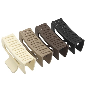 4pcs Rectangle Hair Claw Clips for Women & Girls - Stylish & Functional