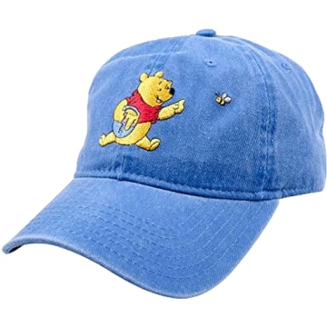 Disney Winnie The Pooh Dad Hat, Cotton Adjustable Adult Baseball Cap with Curved Brim, Blue, One Siz...