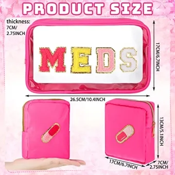 Hillban Preppy Medicine Bag Set for Organized Travel Gifts