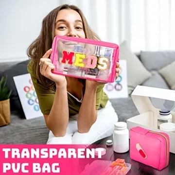 Hillban Preppy Medicine Bag Set for Organized Travel Gifts