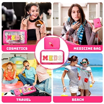 Hillban Preppy Medicine Bag Set for Organized Travel Gifts