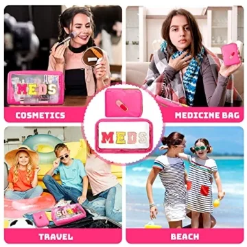 Hillban Preppy Medicine Bag Set for Organized Travel Gifts