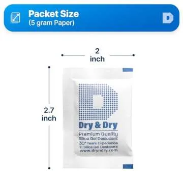 Dry & Dry 5 Gram Silica Gel Packets - Rechargeable & Safe