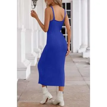 MEROKEETY Womens Summer Sleeveless Midi Dress - Elegant Style