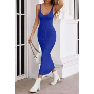 MEROKEETY Womens Summer Sleeveless Midi Dress - Elegant Style