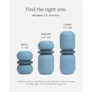 FABLE Armadillo Interlocking Puzzle Toy for Dogs - Customizable Fetch & Chew Toy Made of Modular Natural Rubber Pieces - Easy to Clean with Interior Ridges for Variety of Dog Treats - Navy - Small