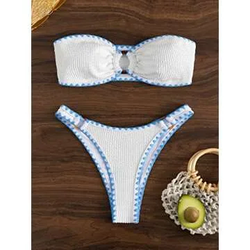 Elegant WDIRARA Bandeau Bikini Set for Summer Fun