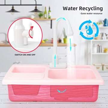BOBXIN Play Sink with Running Water for Kids