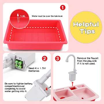 BOBXIN Play Sink with Running Water for Kids