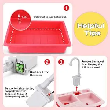 BOBXIN Play Sink with Running Water for Kids