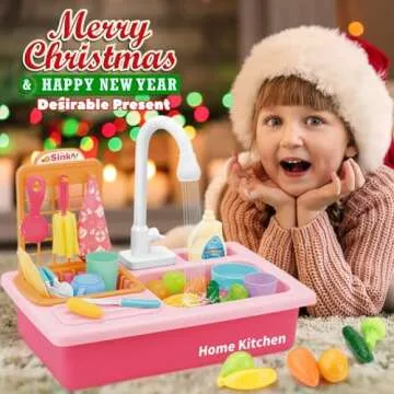 BOBXIN Play Sink with Running Water for Kids