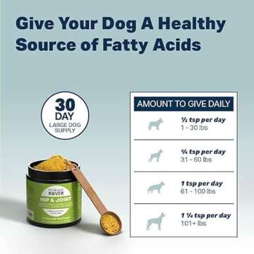 Four Leaf Rover Hip & Joint - Mobility & Joint Support with Glucosamine and Chondroitin for Dogs, 2....