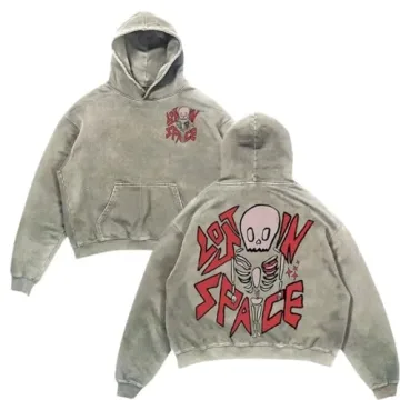 Retro Y2K Gothic Hoodie with Skull Design for Men