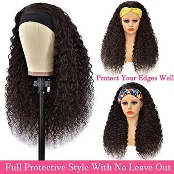 Wet n Wavy Headband Wig 100% Human Hair 150% Density