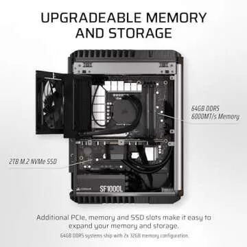 Corsair ONE i500 Gaming PC, 64GB Vengeance DDR5 Memory | Liquid Cooled Intel® Core™ i9 14900K CPU, Liquid Cooled NVIDIA® GeForce RTX™ 4090 GPU, 2TB M.2 SSD, Wood Dark