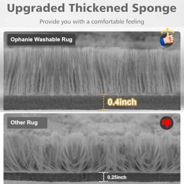 Ophanie Rugs for Living Room 5x8 Machine Washable Grey Carpet, Fluffy Fuzzy Plush Shag Comfy Soft Area Rug, Indoor Floor Carpet for Kids Boys Girls Dorm Bedroom Playroom, Home Decor Aesthetic