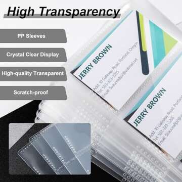 MyLifeUNIT Business Card Book, Name Card Holder Book with 600 Business Cards Capacity, Credit Card Book File Storage (Grey)