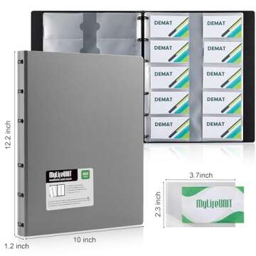 MyLifeUNIT Business Card Book, Name Card Holder Book with 600 Business Cards Capacity, Credit Card Book File Storage (Grey)