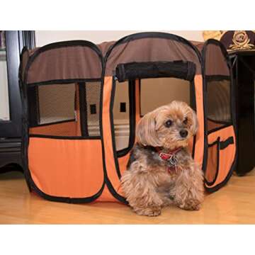 Pet Life All-Terrain Lightweight Wire-Framed Folding Collapsible Pet Playpen, Travel Cat and Dog Pla...