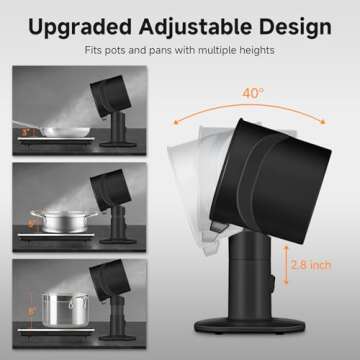 Portable Range Hood - 4-Speed Adjustable Exhaust Fan with Telescoping Height & 40° Tilt Low Noise 5...
