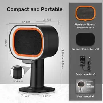 Portable Range Hood with 4-Speed Adjustable Exhaust Fan