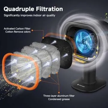 Portable Range Hood with 4-Speed Adjustable Exhaust Fan