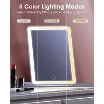 Jack & Rose Portable LED Travel Mirror for Makeup