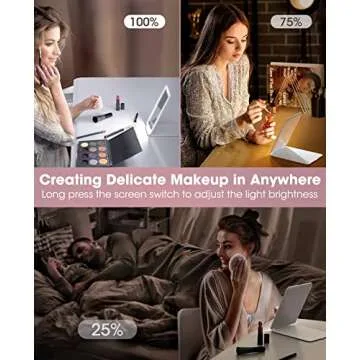 Jack & Rose Portable LED Travel Mirror for Makeup