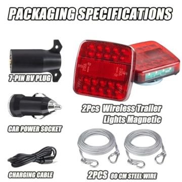 Wireless Magnetic Trailer Lights LED Kit with 10-Hour Battery Life