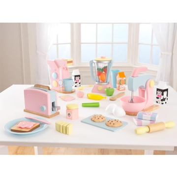 KidKraft Wooden Pastel Baking Set for Kids to Inspire Creativity