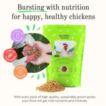 Grubblies - Black Soldier Fly Larvae for Chickens - Nourishing Daily Chicken Treats - for Strong Eggshells and Healthy Feathers - Grubblies World Harvest 1LB