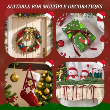 Der Rose 24 Velvet Christmas Bows for Festive Decor