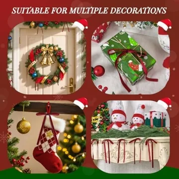 Der Rose 24 Velvet Christmas Bows for Festive Decor