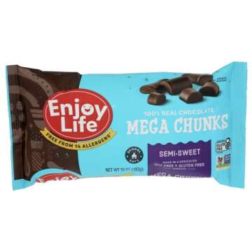 Enjoy Life Mega Chunks Gluten Free Non-GMO Semi-Sweet Chocolate -- 10 oz Each / Pack of 3