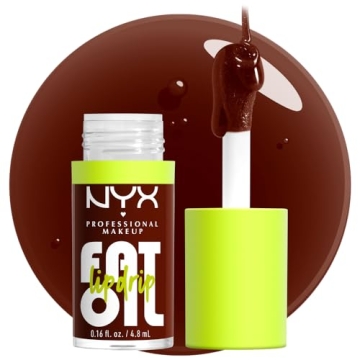 NYX PROFESSIONAL MAKEUP Fat Oil Lip Drip, Moisturizing, Shiny and Vegan Tinted Lip Gloss - Status Up...