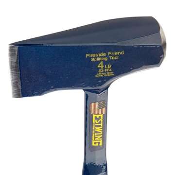 ESTWING Fireside Friend Axe - 14" Wood Splitting Maul with Forged Steel Construction & Shock Reduction Grip - E3-FF4, Blue