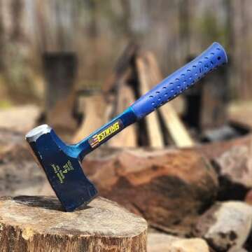ESTWING Fireside Friend Axe - 14" Wood Splitting Maul with Forged Steel Construction & Shock Reduction Grip - E3-FF4, Blue