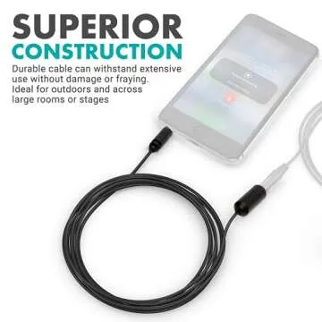 Movo 20ft 3.5mm TRRS Mic Extension Cord - Flexible Sound Quality