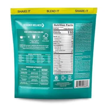 Designer Wellness, Designer Whey, Natural When Protein Powder with Probiotics, Fiber, and Key B-Vita...