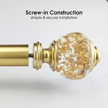 ILAISIHOME Gold Foiled Decorative Curtain Rod Finials Set