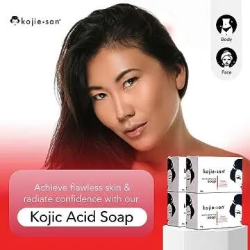Kojie San Skin and Body Soap – Original Kojic Acid, Dark Spot Remover Soap Bar with Coconut & Tea Tree Oil – 65g x 4 Bars