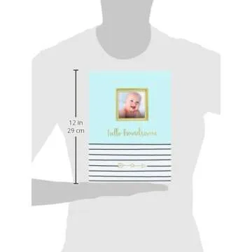 Pearhead Hello Handsome, First 5 Years Baby Memory Book with Photo Insert, Perfect Baby Keepsake, Blue 3x3 Inch (Pack of 1)