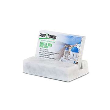 Business Card Holder for Desk Marble Business Card Display Holders Desktop Business Cards Holder Sta...