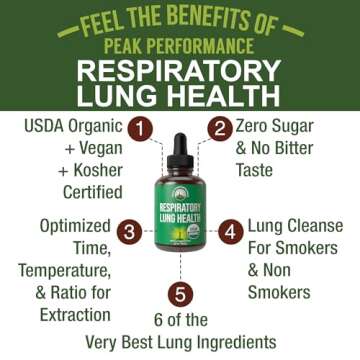 USDA Organic Lung Detox For Smokers And Non Smokers with 6 Top Ingredients. Mullein Leaf, Marshmallo...