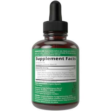 USDA Organic Lung Detox For Smokers And Non Smokers with 6 Top Ingredients. Mullein Leaf, Marshmallow Root, Calendula. Lungs Cleanse For Better Respiratory Health. Liquid Drops Tincture Supplement