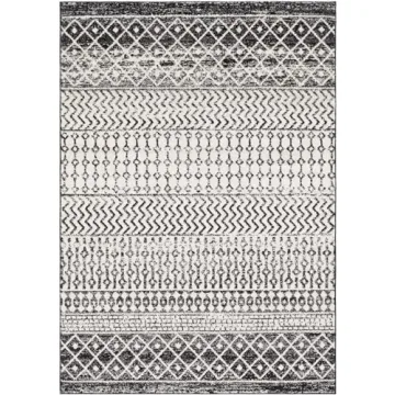 Livabliss Chester Boho Moroccan Area Rug 5'3" x 7'6" - Black