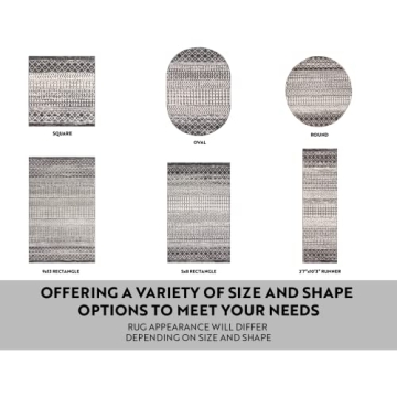 Livabliss Chester Boho Moroccan Area Rug 5'3" x 7'6" - Black