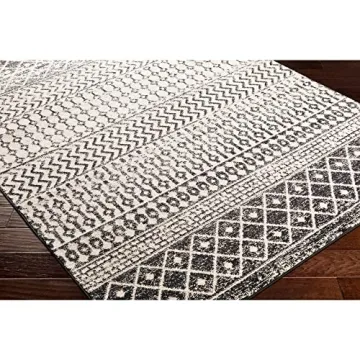 Livabliss Chester Boho Moroccan Area Rug 5'3" x 7'6" - Black