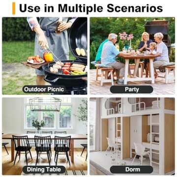 TAVR Furniture Portable Folding Chair with Handle, Heavy Duty Round Fold Stool Chair with 500lbs Capacity for Adults, 18 Inch Foldable Stool for Dorm, Kitchen, Vanity, Church and Outdoor use