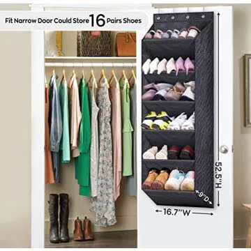 SLEEPING LAMB Shoe Rack for Door with Large Deep Pocket, Hanging Door Shoe Organizer for Closet Hang...